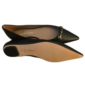 Sam Edelman Nori Flats Women's 7.5 Black Leather Slip On Pointed Toe NEW